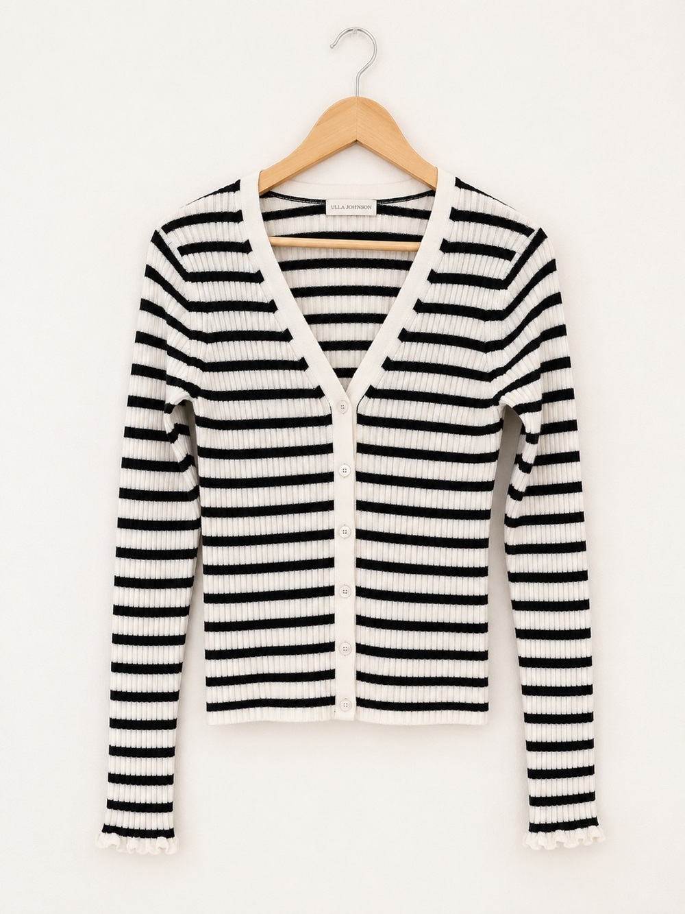 Ulla Johnson Aeris 100% Cashmere Noir Stripe Cardigan Size Small